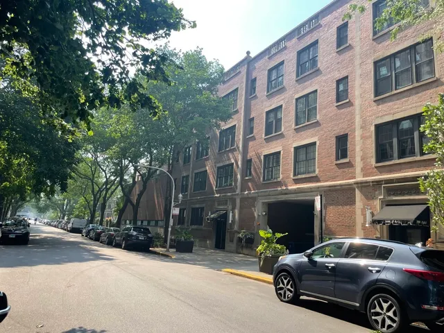 a car parked in front of a building