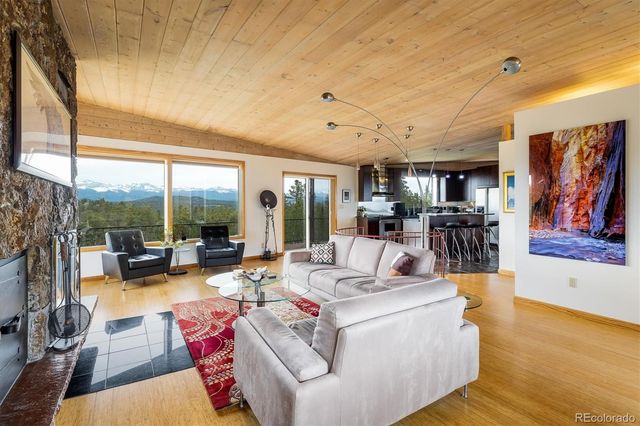 a view of a porch with a table
