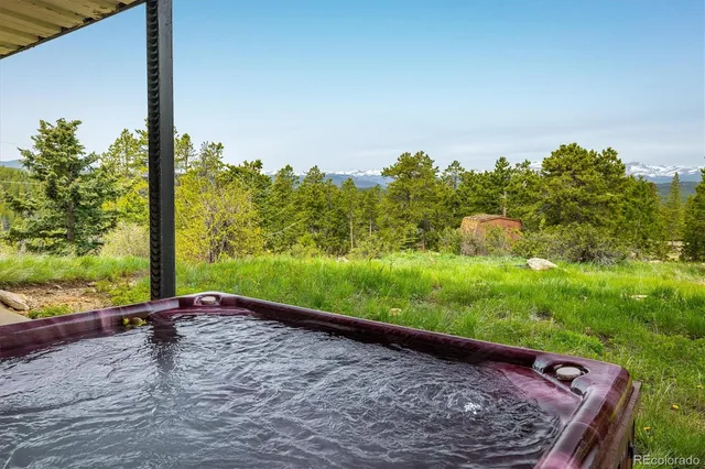 a view of a lake with a city