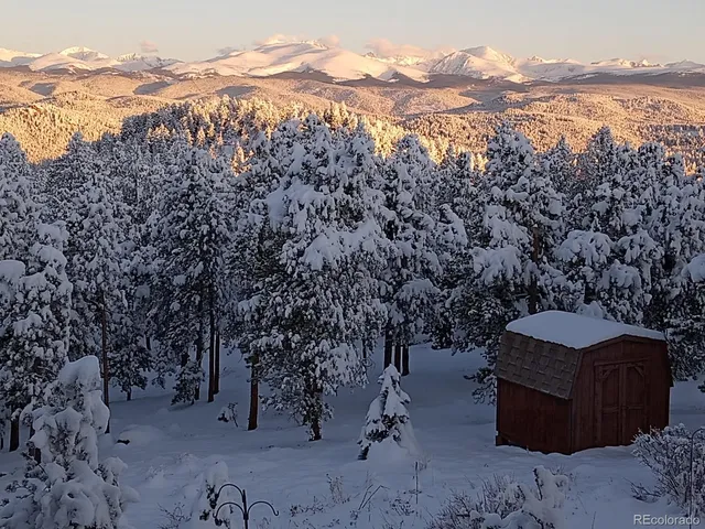 a view of a lake with a garden