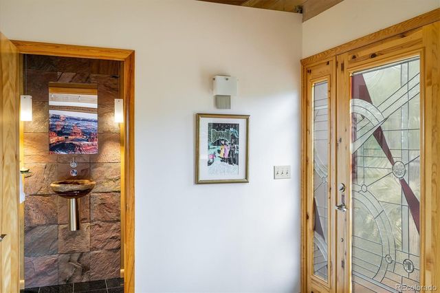 a view of a hallway with a elevator