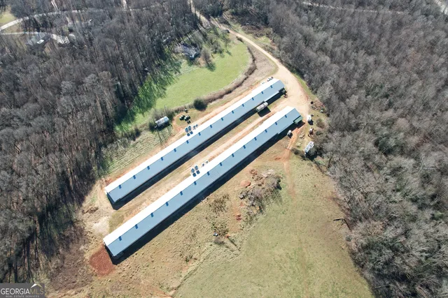 an aerial view of multiple house