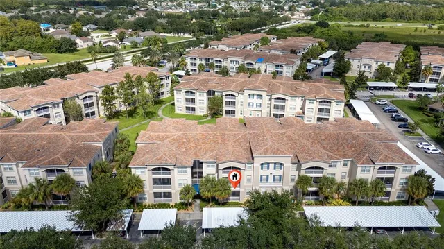 an aerial view of multiple houses