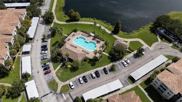 an aerial view of a house