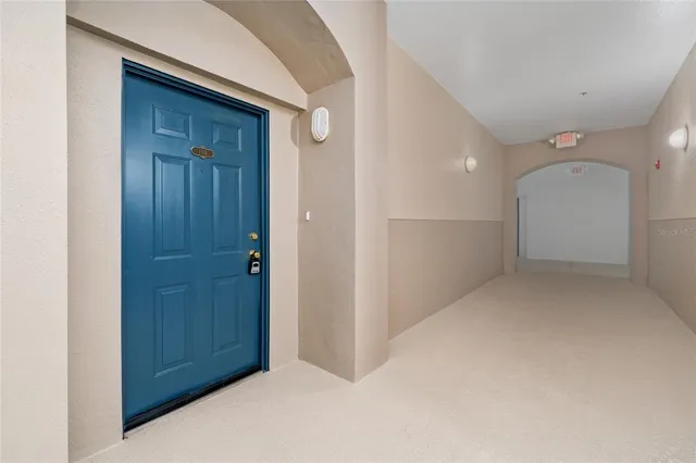 an empty room with closet