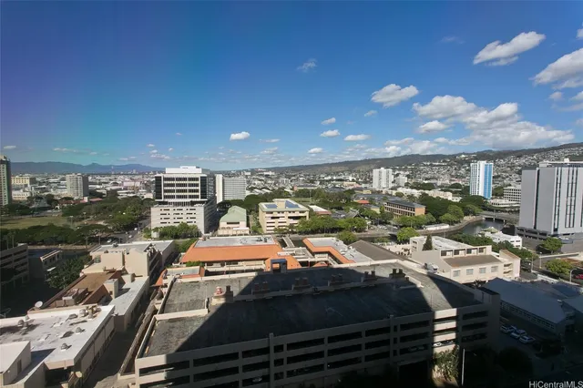 a picture of city view with seating space
