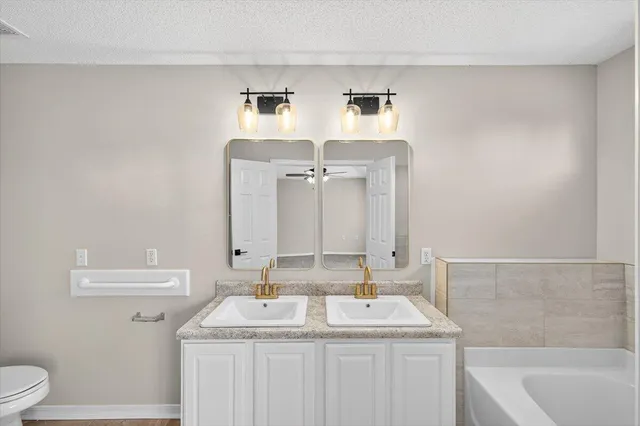 a view of a tree in the middle of a yard