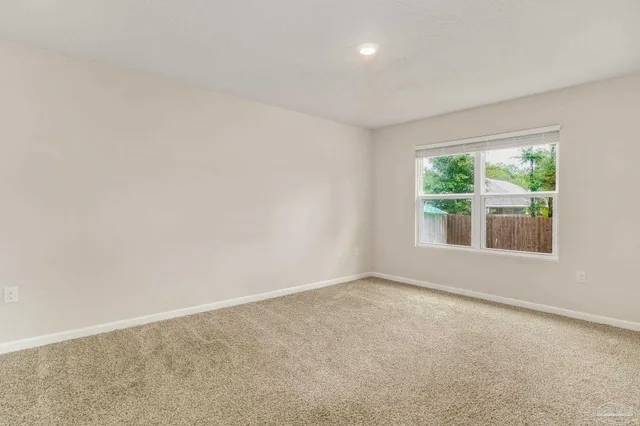 a view of a backyard with a tree