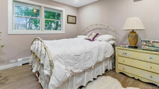a view of dining room with wooden floor