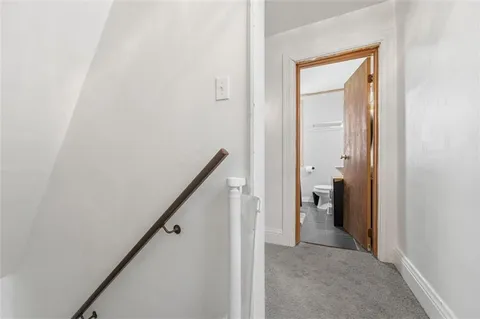 a view of a hallway with a hallway