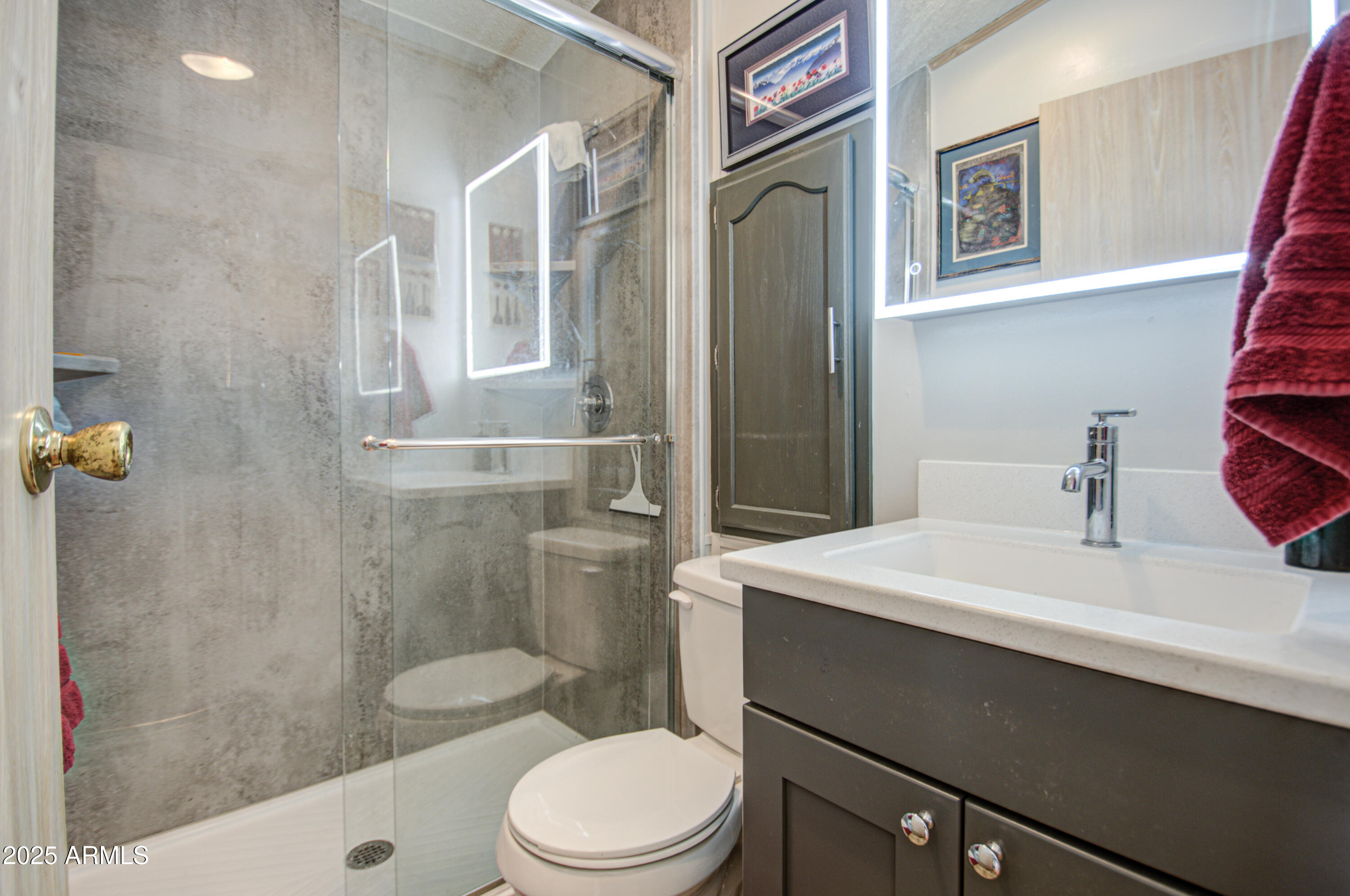 7750 East Broadway Road, Unit 475 Mesa, AZ 85208 - Photo 4 of 34 a bathroom with a sink a toilet and shower