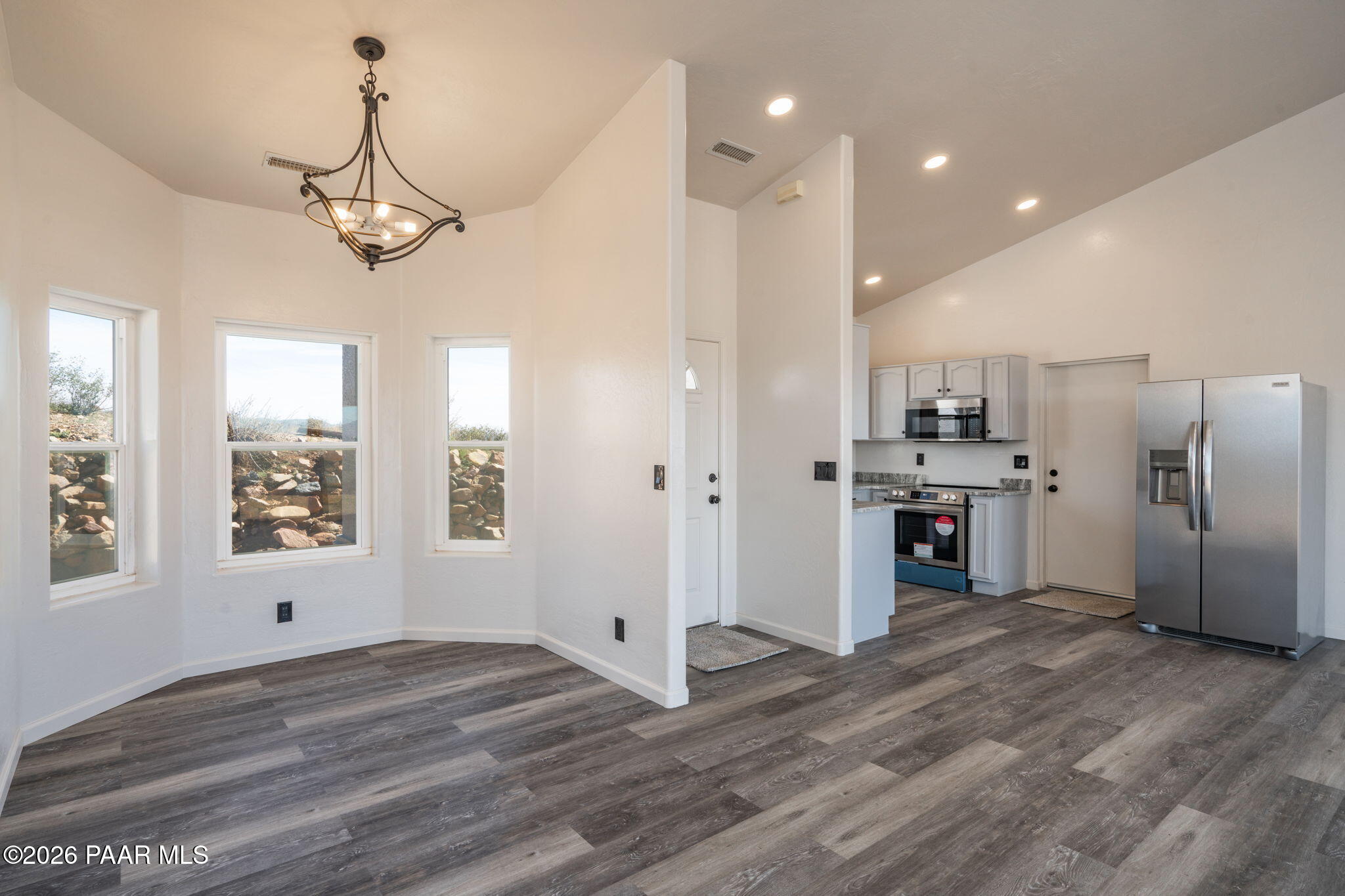 16751 Leprechaun Road Dewey, AZ 86327 - Photo 11 of 46 a view of a kitchen with refrigerator and window