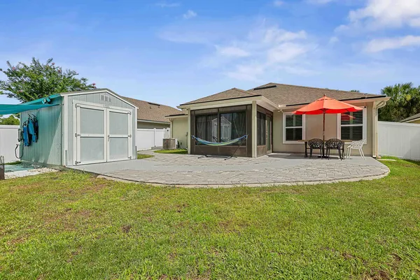 a view of a park with slide