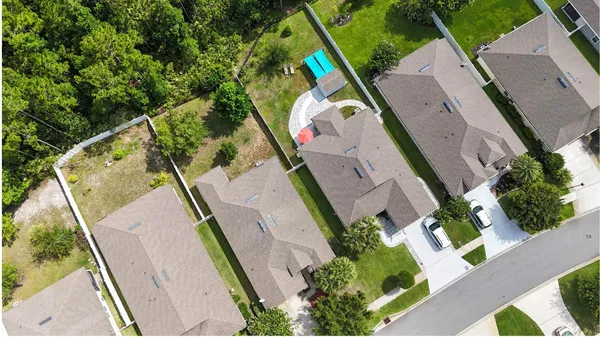 an aerial view of a houses