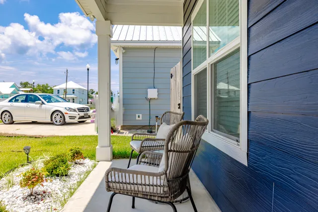 a view of a swimming pool with patio