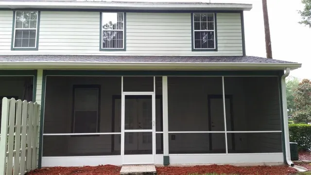 a view of a balcony with a potted plant