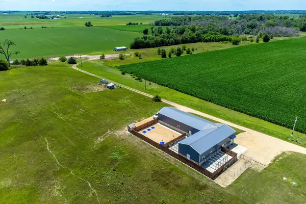 a view of a golf course with a garden