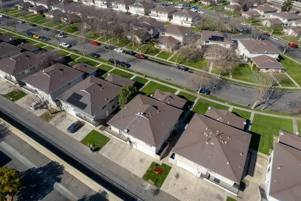 an aerial view of multiple house