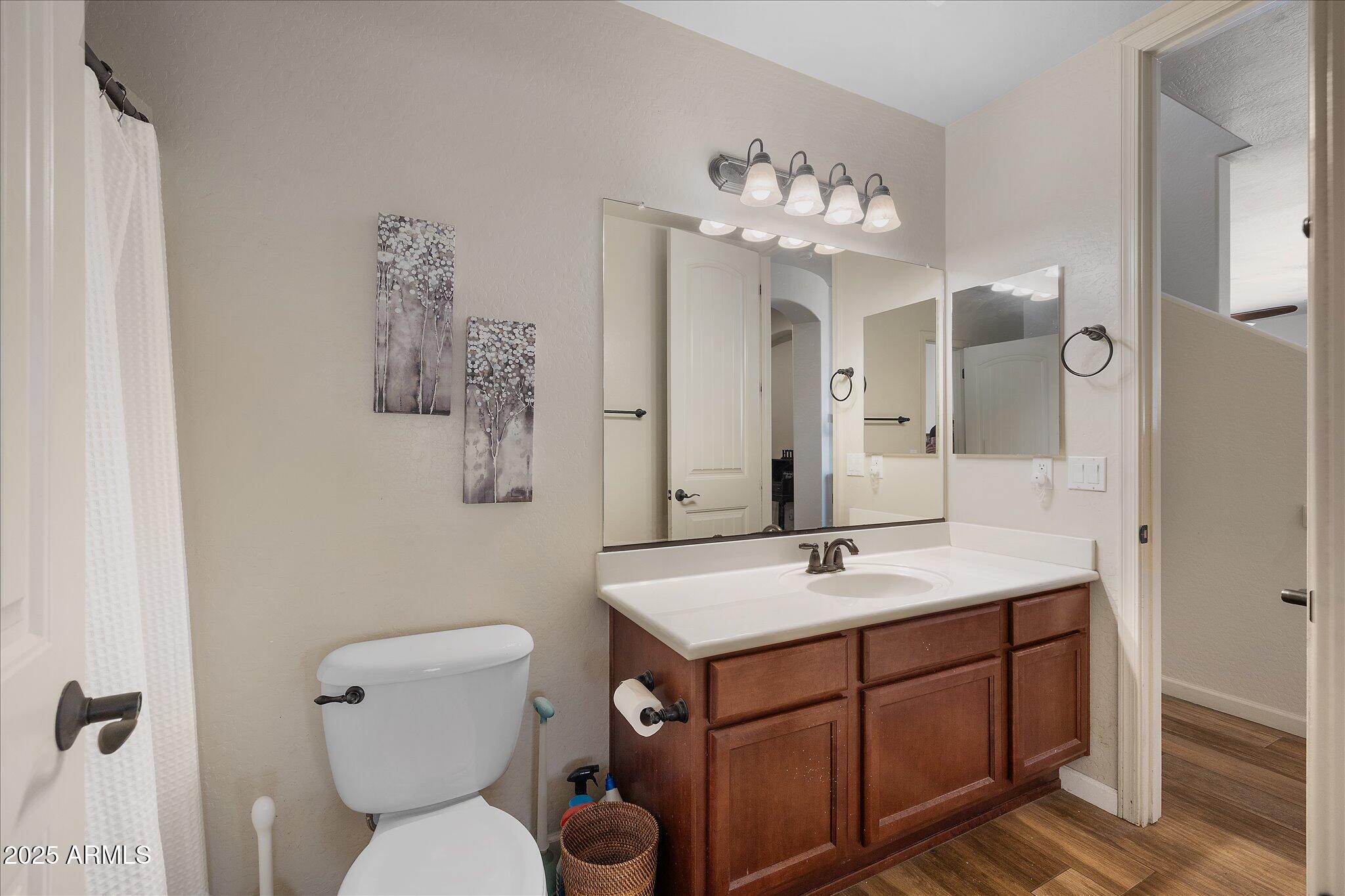 8536 East Inca Street Mesa, AZ 85207 - Photo 17 of 44 a bathroom with a sink vanity mirror and toilet