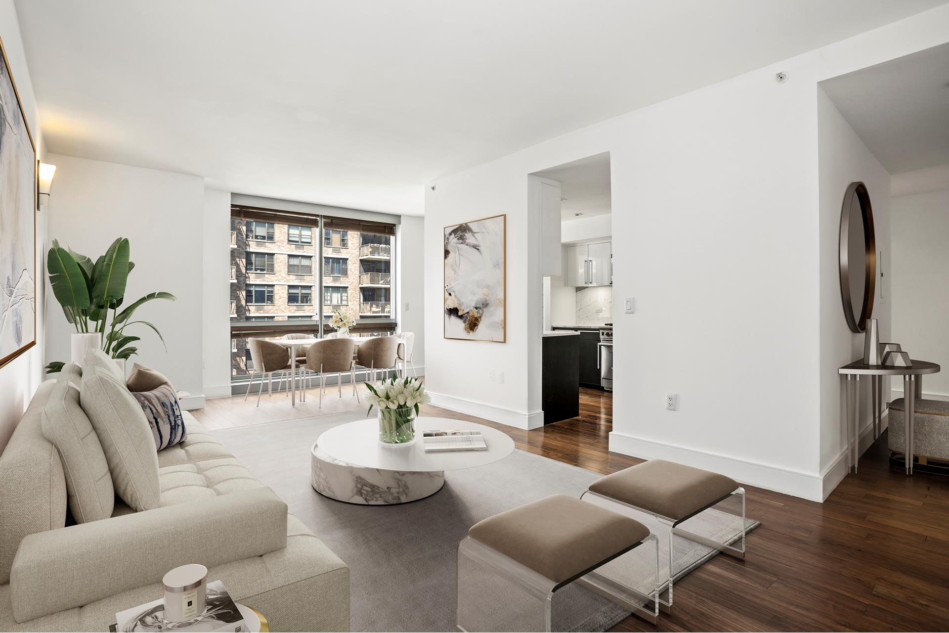 300 East 79th Street, Unit 5C Manhattan, NY 10075 - Photo 1 of 12 a living room with furniture and wooden floor