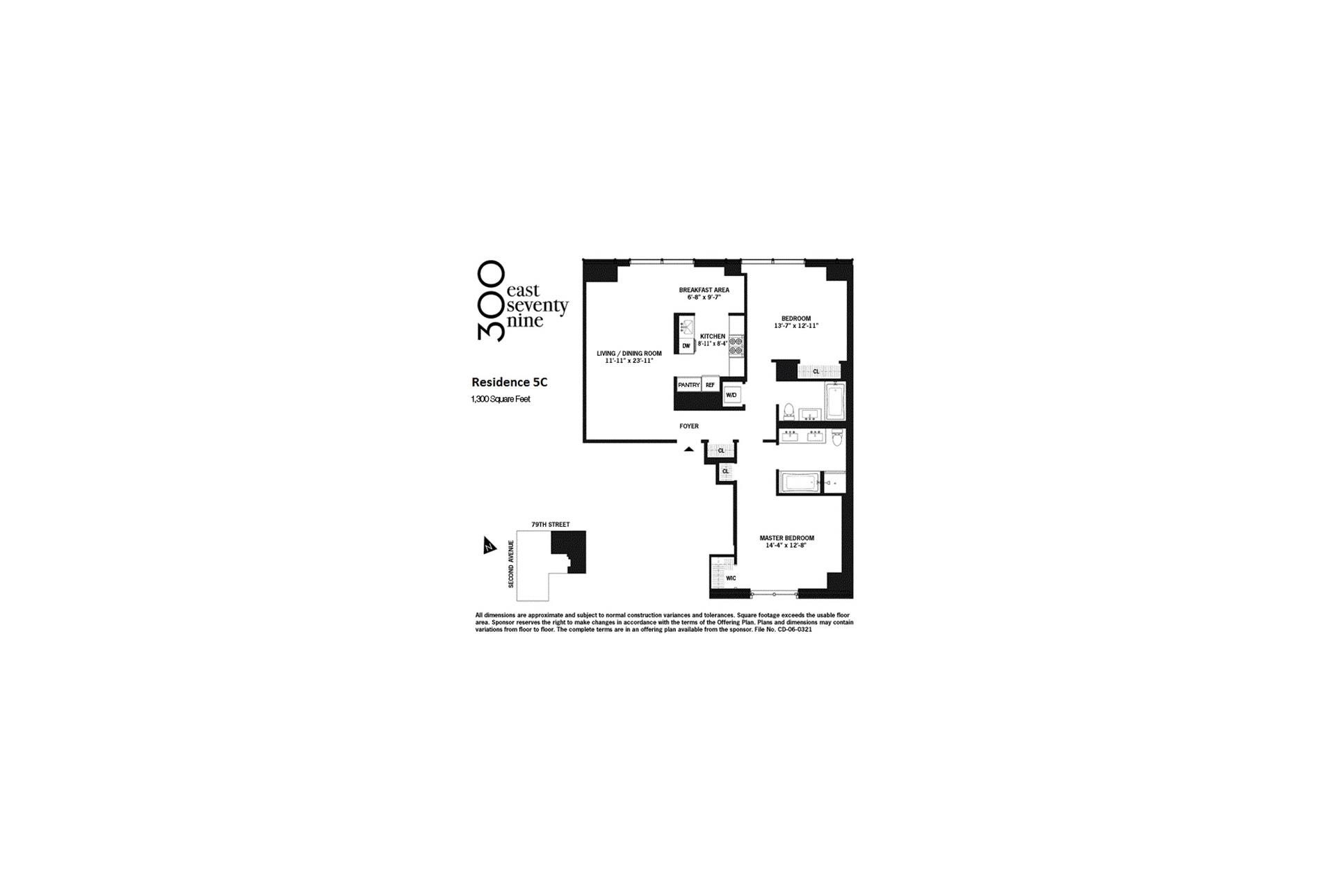 300 East 79th Street, Unit 5C Manhattan, NY 10075 - Photo 12 of 12 a picture of a floor plan