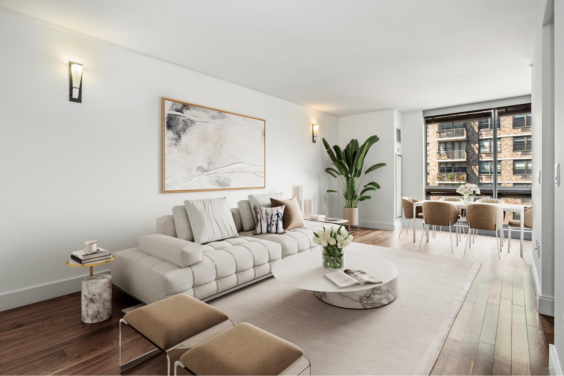 300 East 79th Street, Unit 5C Manhattan, NY 10075 - Photo 2 of 12 a living room with furniture potted plant and a table