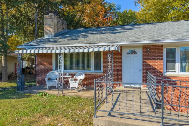 front view of house with a patio