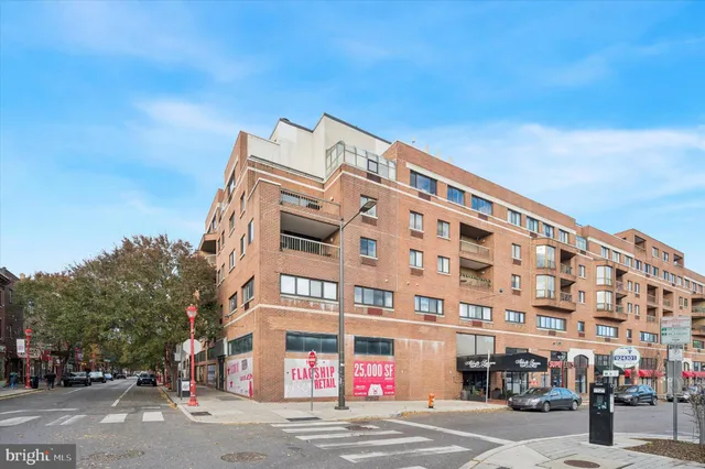 a front view of a building