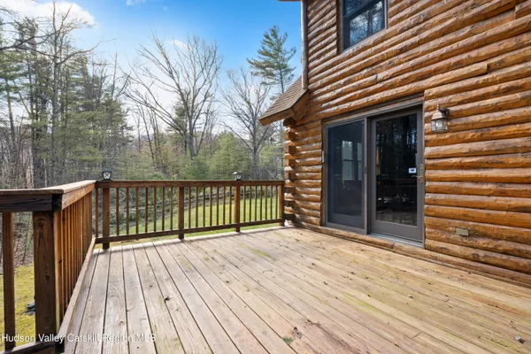 a view of a wooden deck