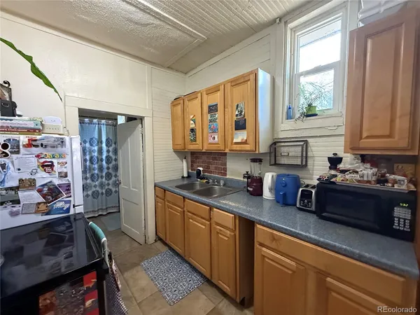 a kitchen with lots of counter top space