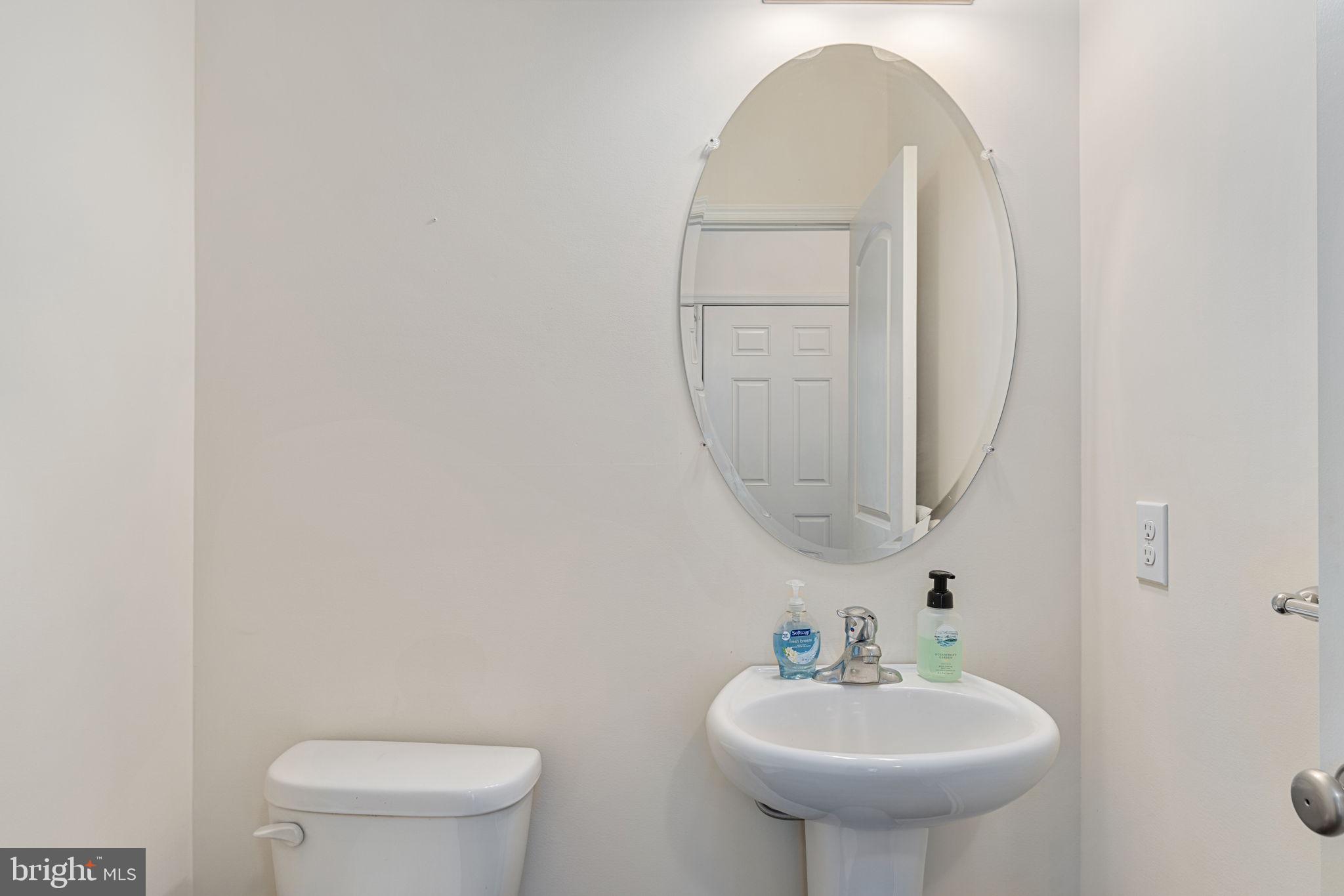 Powder room off foyer