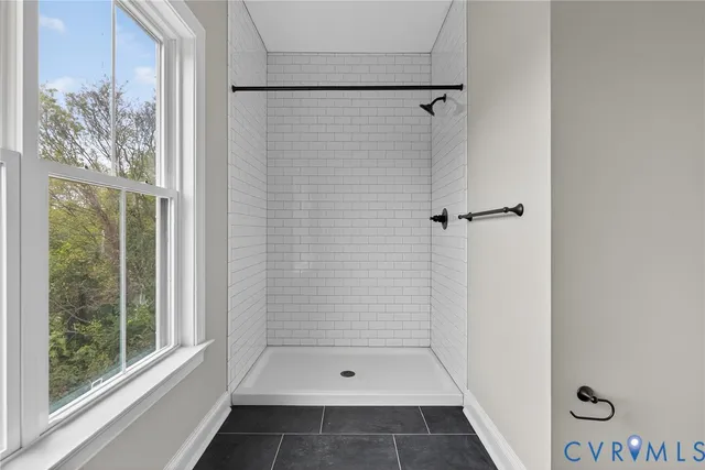 a bathroom with a shower