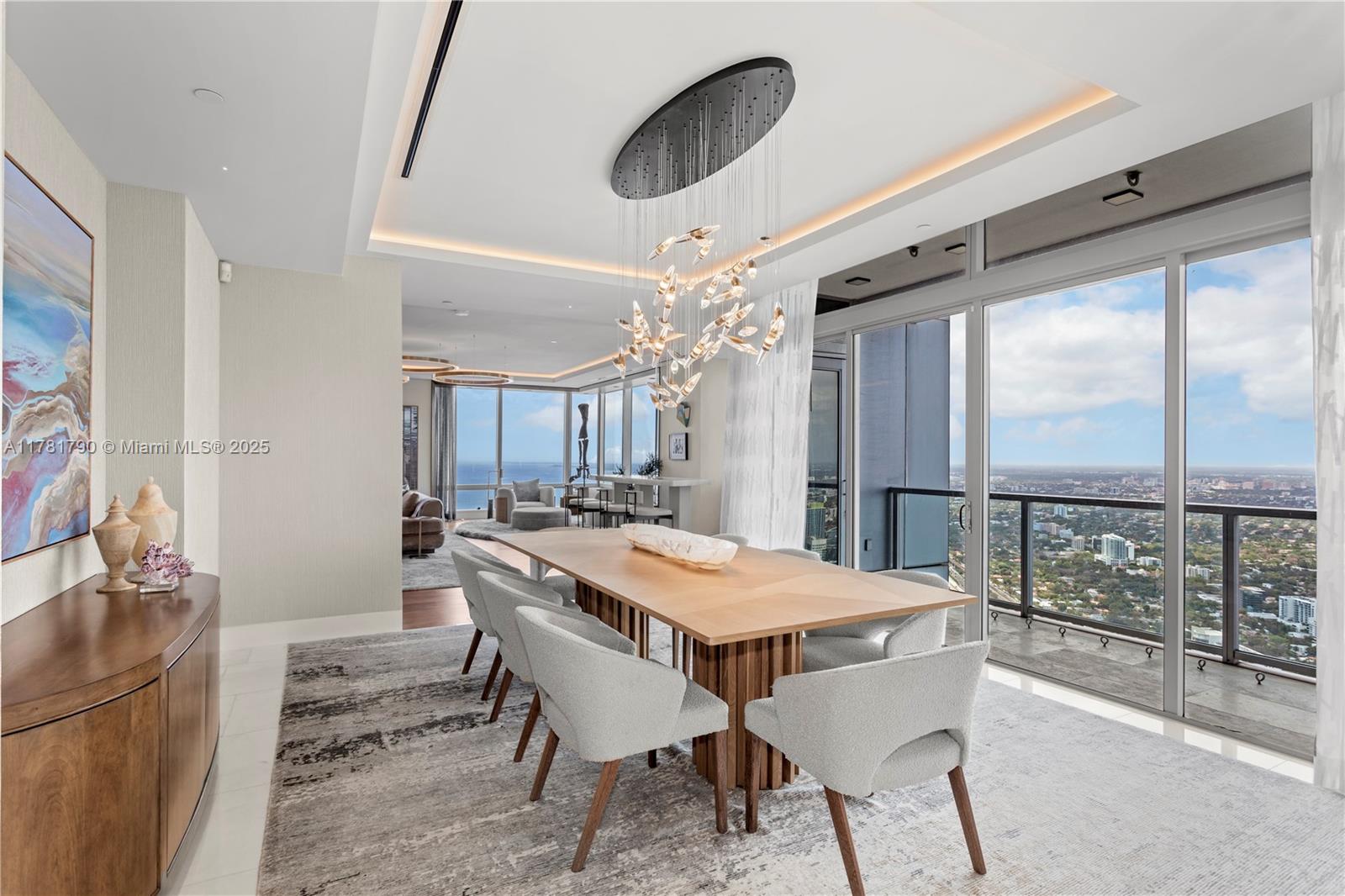 1425 Brickell Avenue, Unit PH4BCD Miami, FL 33131 - Photo 9 of 28 a view of a dining room with furniture window and outside view
