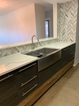 a close view of sink and tap