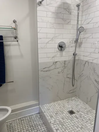 a bathroom with a shower