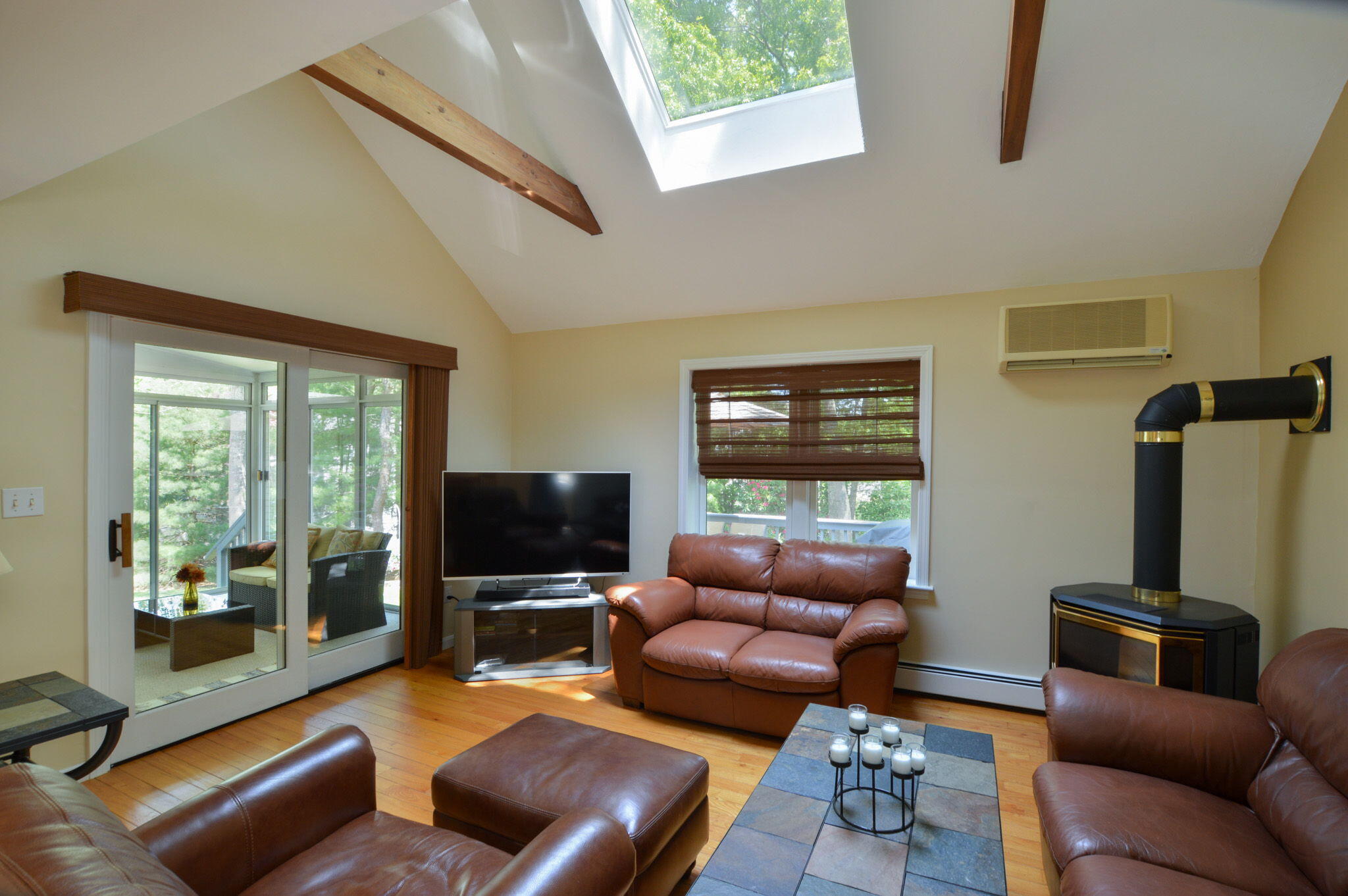 48 Hogan Drive Mashpee, MA 02649 - Photo 18 of 36 a living room with furniture and a flat screen tv