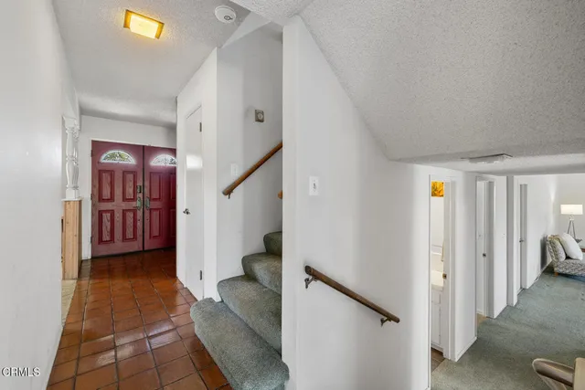 a workspace with furniture and lamp