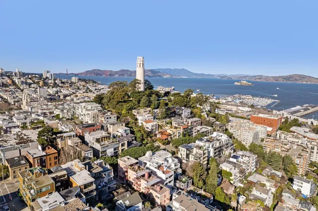 a view of a city with tall buildings