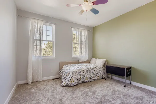 a view of an entryway with a fan