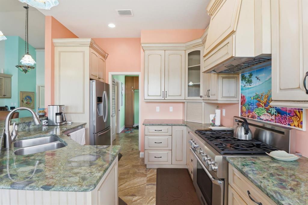 2571 North Seneca Point Crystal River, FL 34429 - Photo 17 of 58 a kitchen with stainless steel appliances granite countertop a stove and a sink