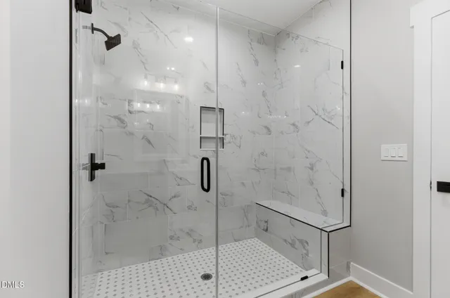 a bathroom with a shower