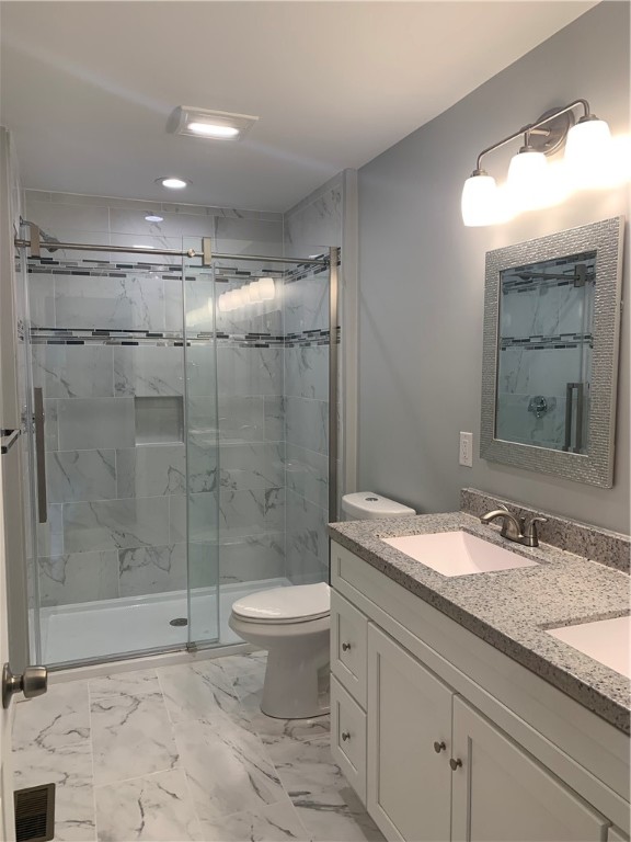 1520 Chopmist Hill Road Scituate, RI 02857 - Photo 7 of 11 Master Bathroom with Walk-in Shower and Double Sinks. Shower door is an upgrade.