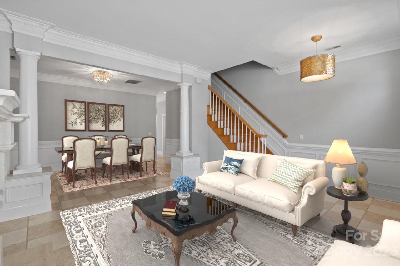 4409 Mickleton Road Charlotte, NC 28226 - Photo 8 of 31 a living room with furniture and wooden floor