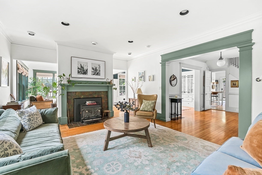 9 Lakeview Terrace Winchester, MA 01890 - Photo 12 of 42 a living room with furniture and a fireplace