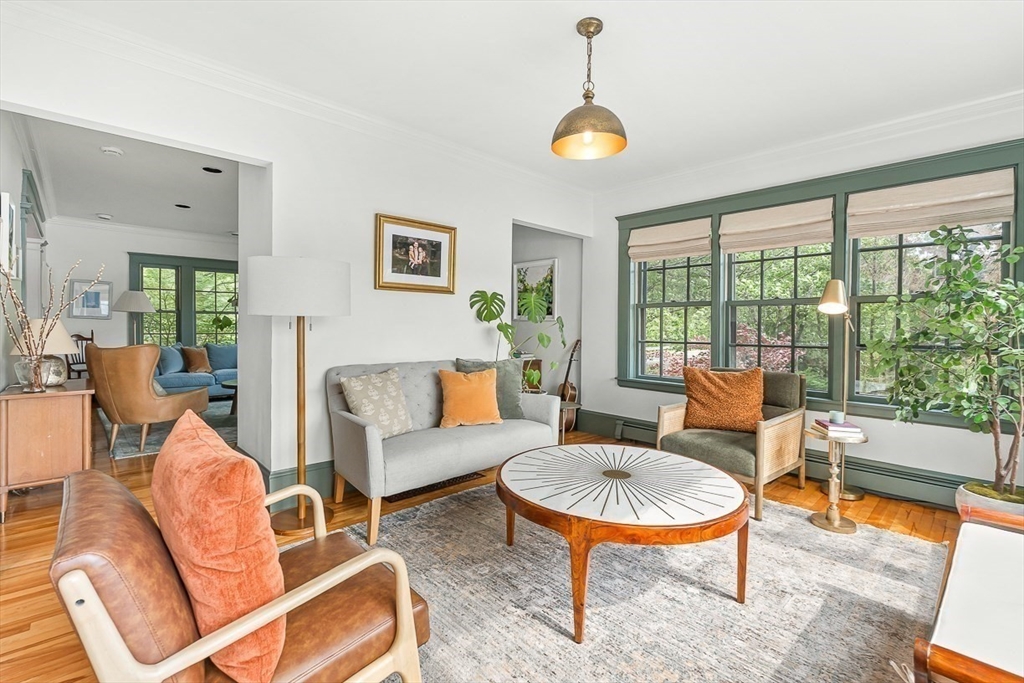 9 Lakeview Terrace Winchester, MA 01890 - Photo 10 of 42 a living room with furniture and a wooden floor