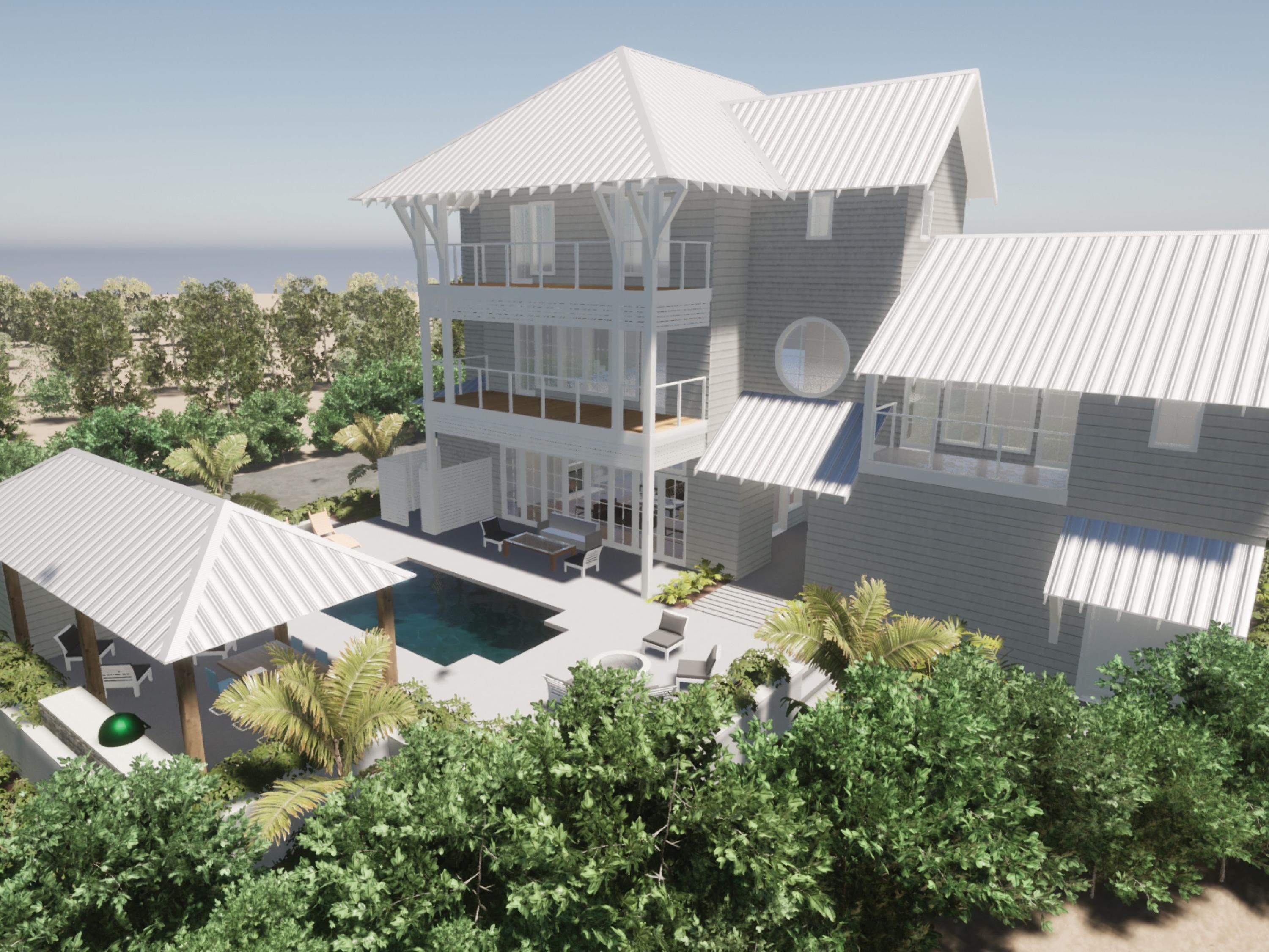 230 Blue Lake Road Santa Rosa Beach, FL 32459 - Photo 1 of 14 an aerial view of a house with garden space and stairs