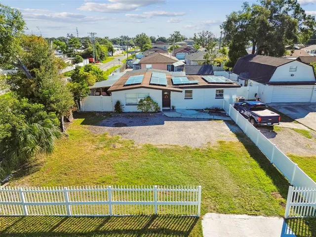 an aerial view of a house