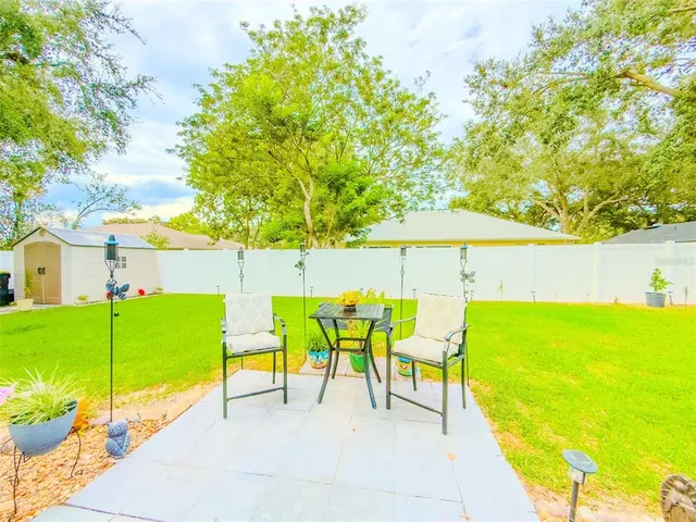 a view of an outdoor space and seating area