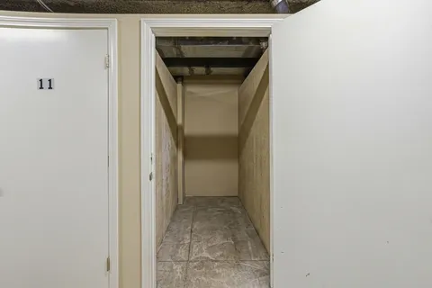 a view of a garage door