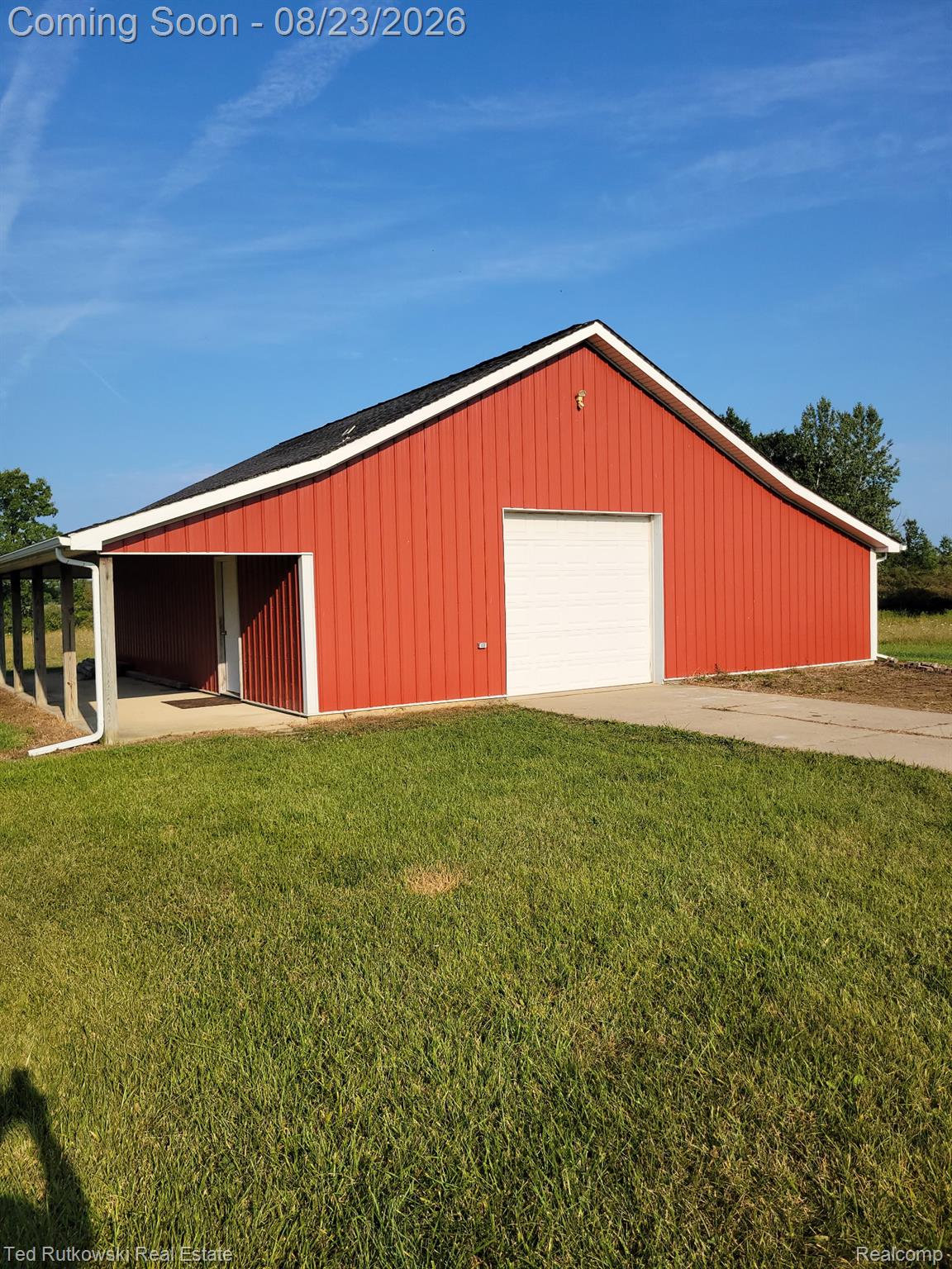 12350 Masters Road Memphis, MI 48041 - Photo 15 of 45 Pole barn 41 x 40-10 foot ceiling, open 8 x 40 covered lean-to with concrete. 100 Amp service panel- 20+ plugs on wall & ceiling- 12+ lights.